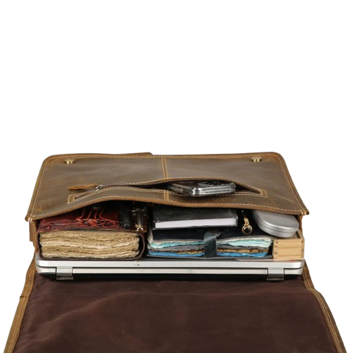 Vintage Rugged Leather Travel Duffel Bag